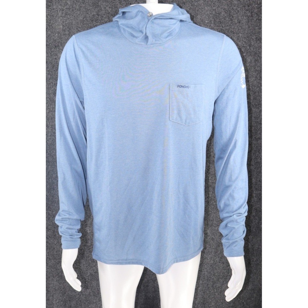 Poncho‎ Hoodie Mens Medium Performance Lightweight Sky Blue Casual Athleisure